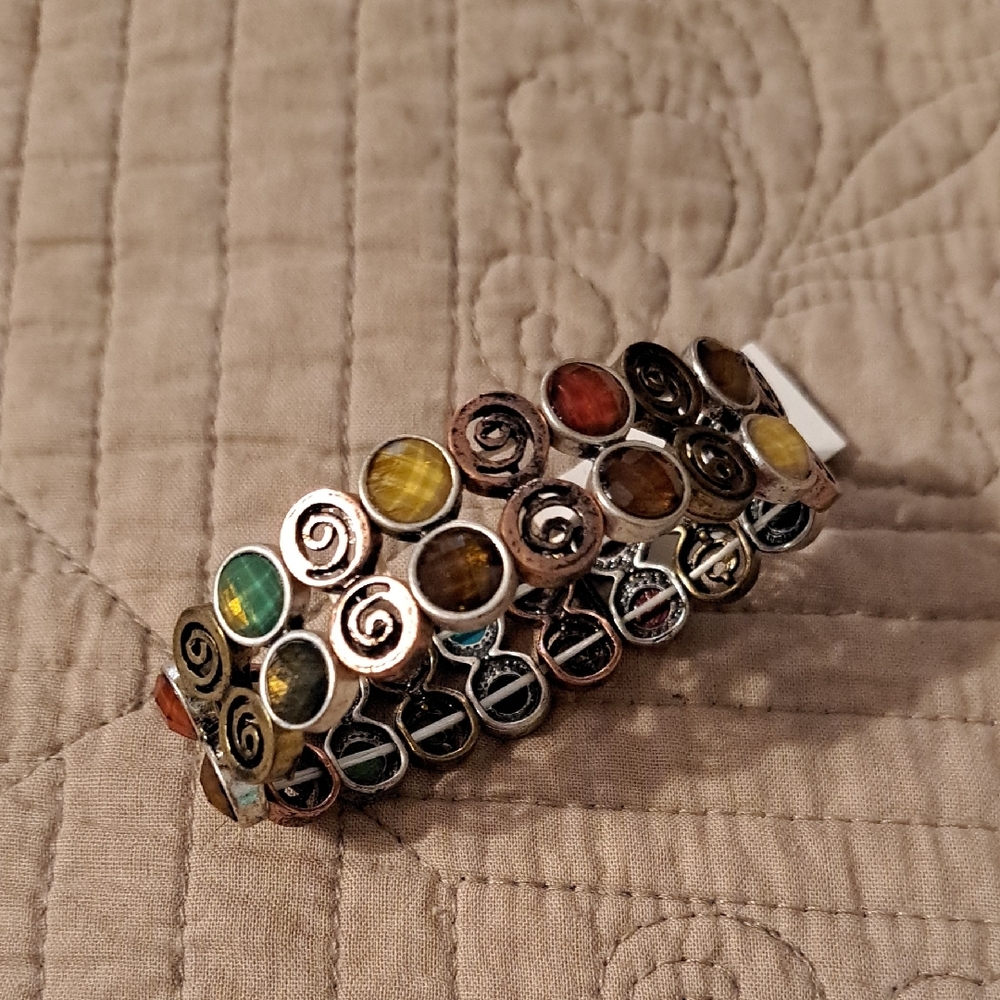Accessorize Metallic Stone Bracelet